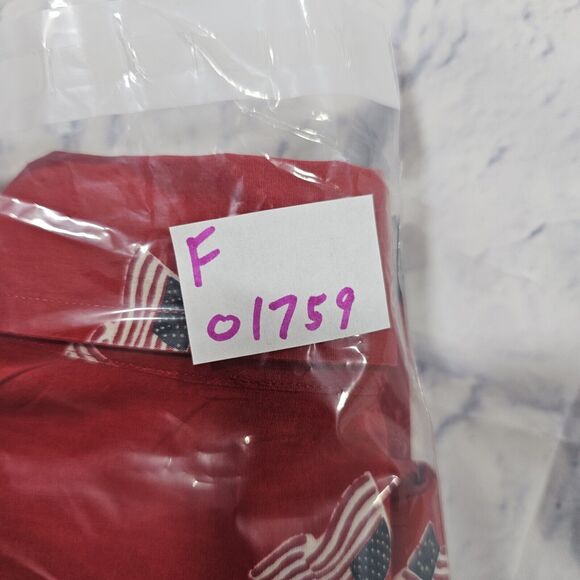 Roundtree & Yorke MENS SIZE XL Red American Flag Button Down Shirt USA - Picture 9 of 9